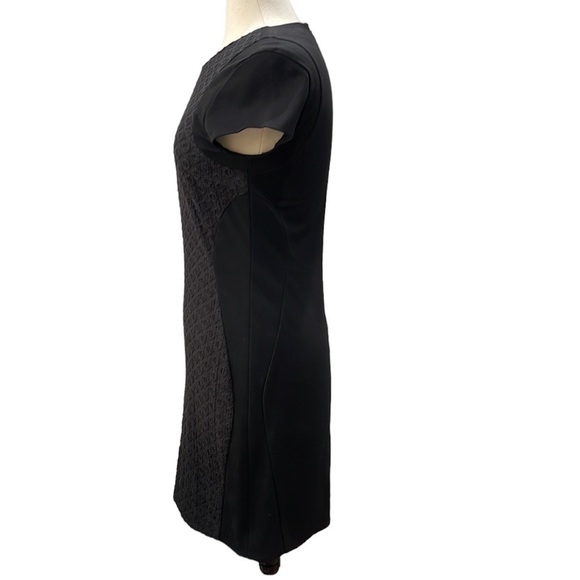 Diane Von Furstenberg Pele Ponte Knit Eyelet Panel Dress Black SZ 8 - Picture 4 of 9